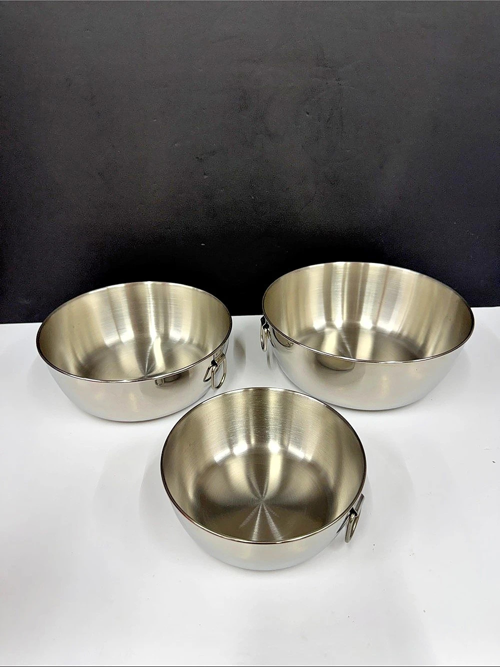 Lagostina Stainless Steel Nesting Mixing Bowls Set of 3 w/ Ring Handles